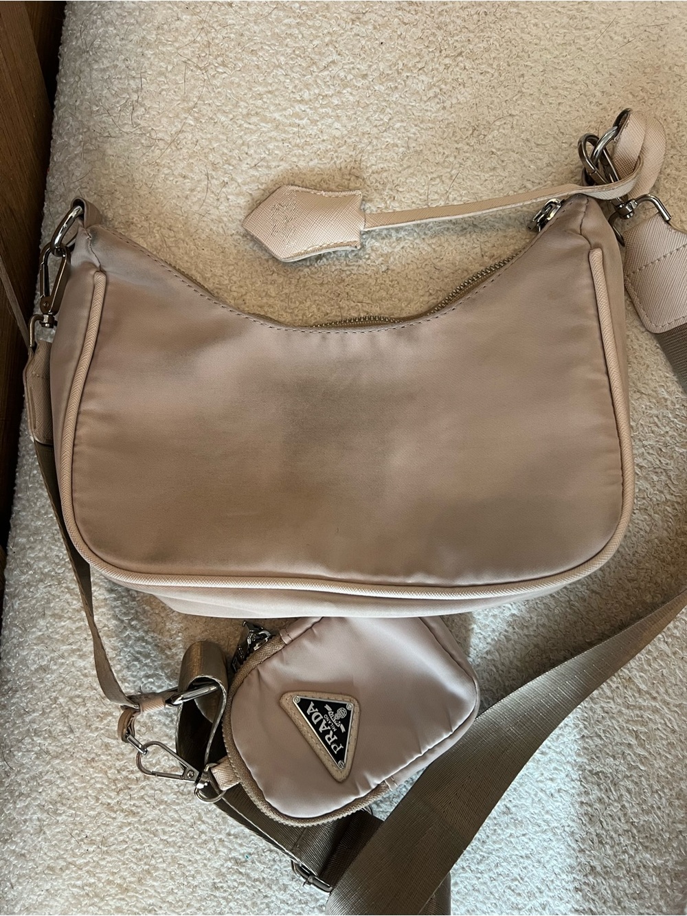 Nylon Shoulder Bag with Coin Pouch - Picture 2 of 2